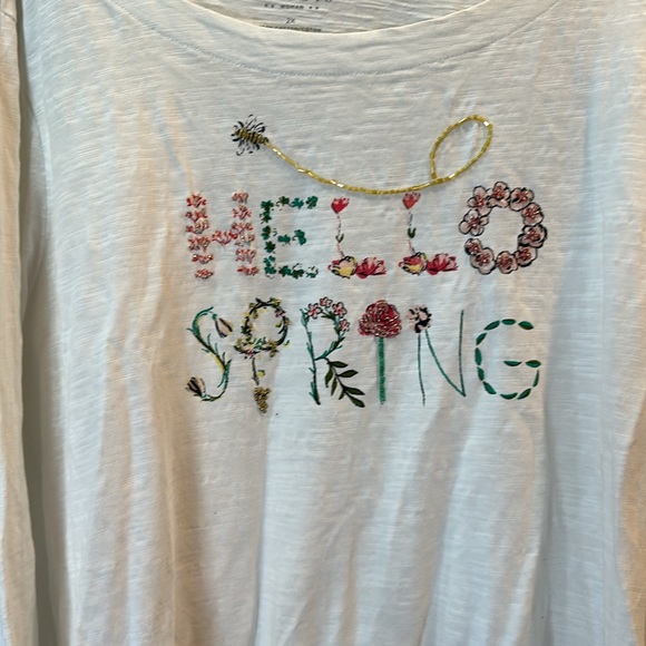 Talbots Hello spring quarter sleeve tshirt - Picture 7 of 10